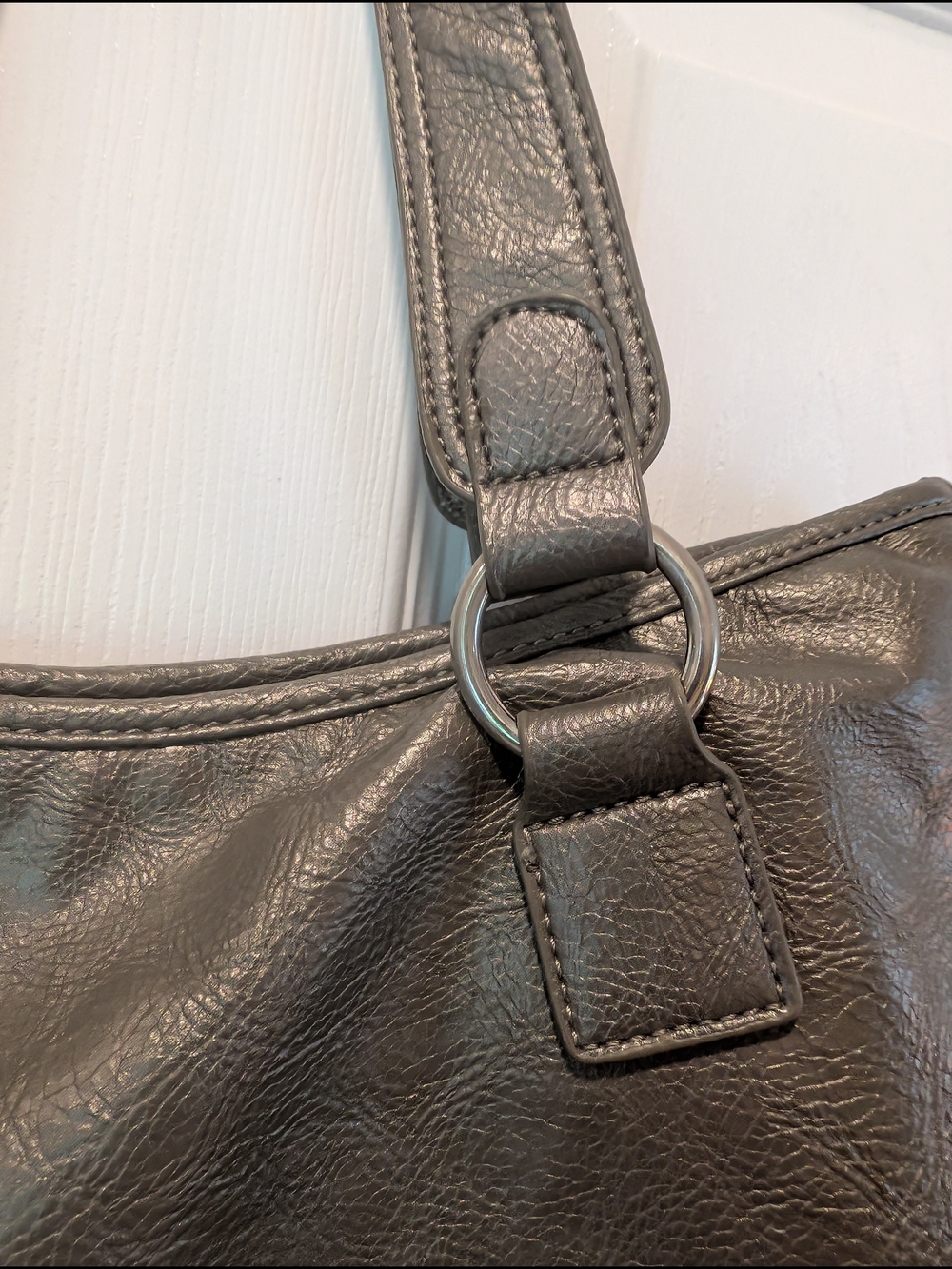 Enzo Angiolini Gun Metal Grey Tote/Hobo Bag - Picture 4 of 13